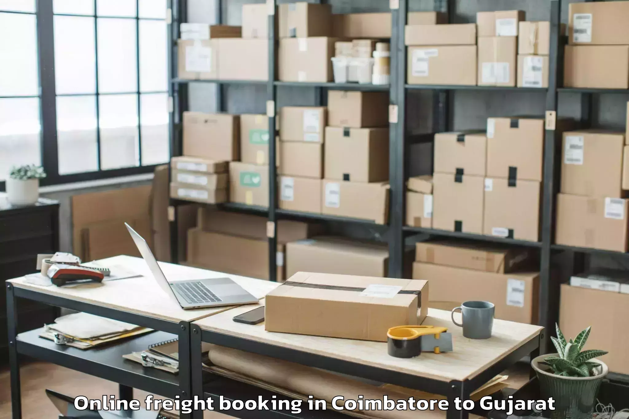 Expert Coimbatore to Sayla Online Freight Booking